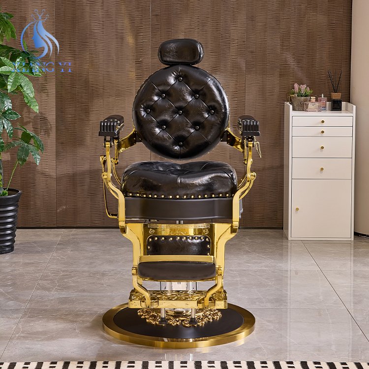Luxury heavy duty Reclining Hydraulic Pump Black hairdressers chair Beauty Salon Barber Chair