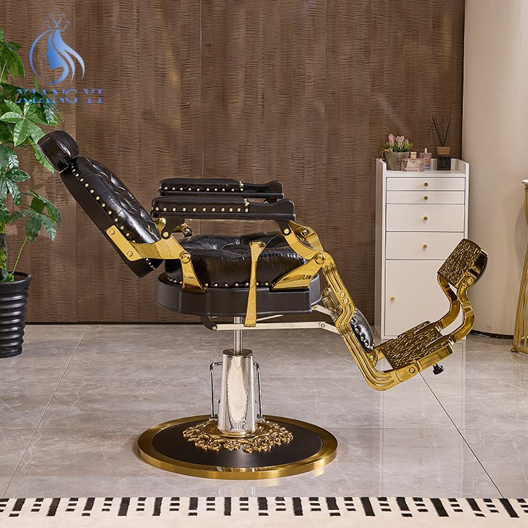 Luxury heavy duty Reclining Hydraulic Pump Black hairdressers chair Beauty Salon Barber Chair