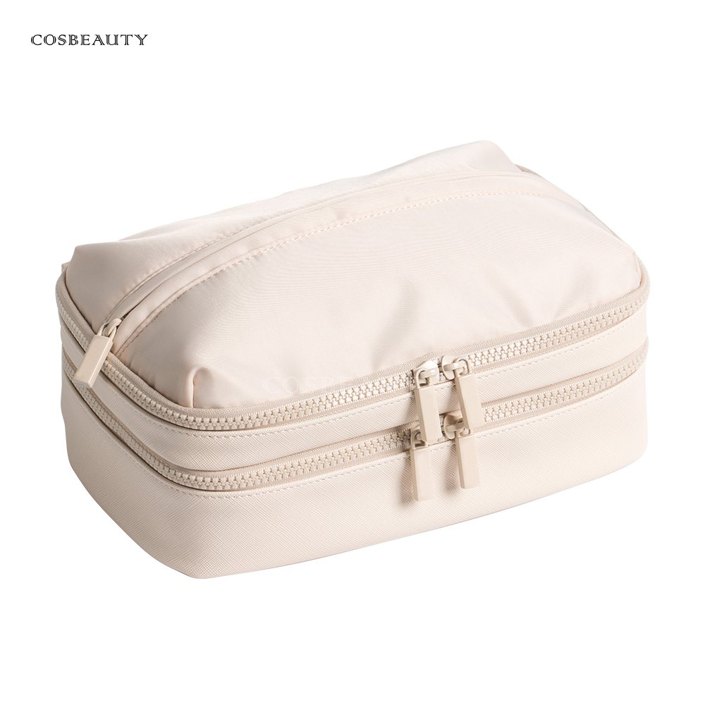 Custom Mlakeup Bag Portable PU Leather Waterproof Toiletry Pouch Travel Make up Bag Multifunctional Brush Cosmetic Bag for Women