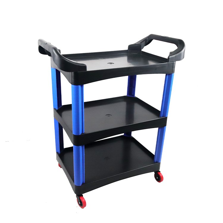 Multi-Function Plastic Rolling Trolley with Bucket Work Tools Cart for Car Cleaning
