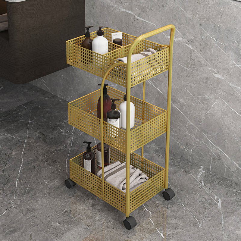 Wholesale Factory Sale Cheap Gold Metal Hair Nail Tools Carts Trolley Cart Wheels Barber Shop Beauty Salon Modern Design Iron
