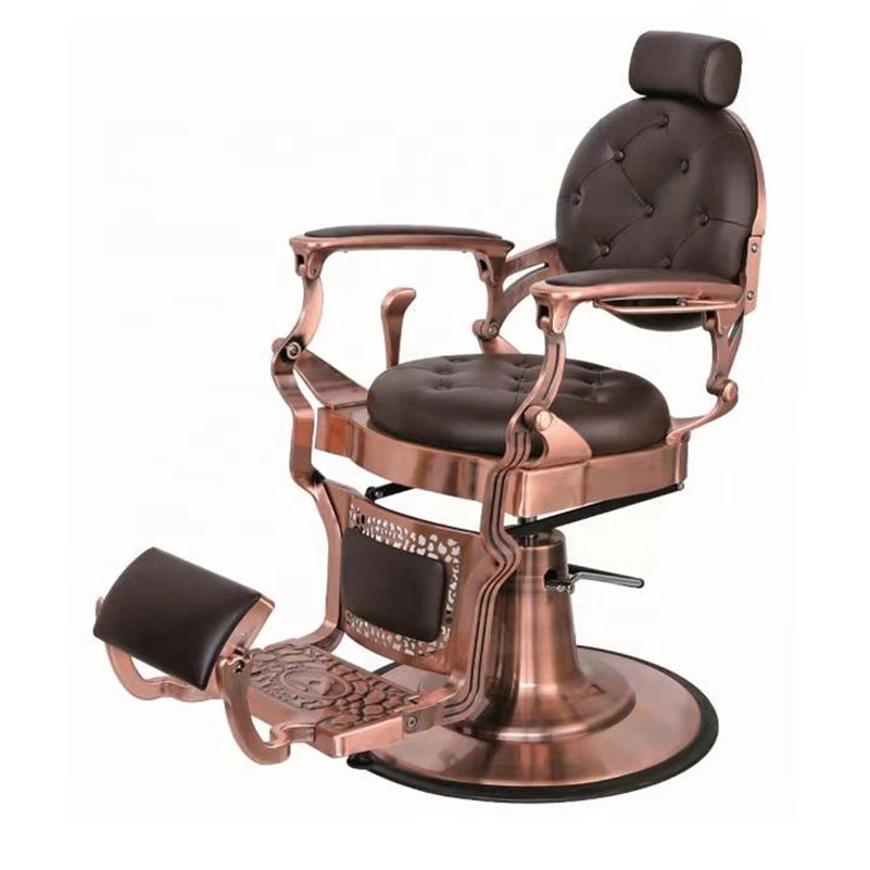 SENZHI Foshan Factory Modern Antique Barber Chair Round Red Vintage Saloon Equipments Heavy Duty Men Barber Chair For Sale