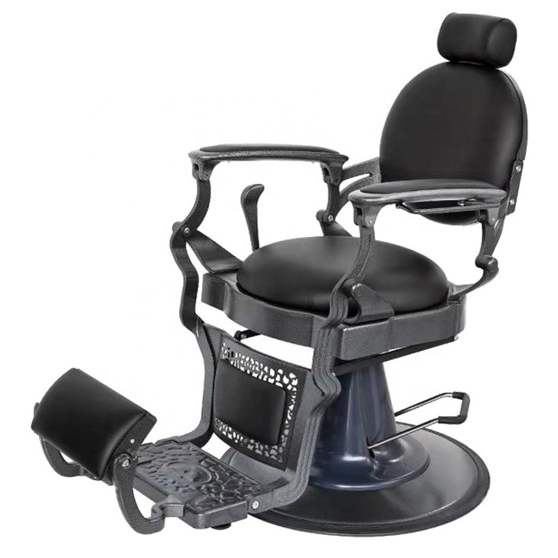SENZHI Foshan Factory Modern Antique Barber Chair Round Red Vintage Saloon Equipments Heavy Duty Men Barber Chair For Sale