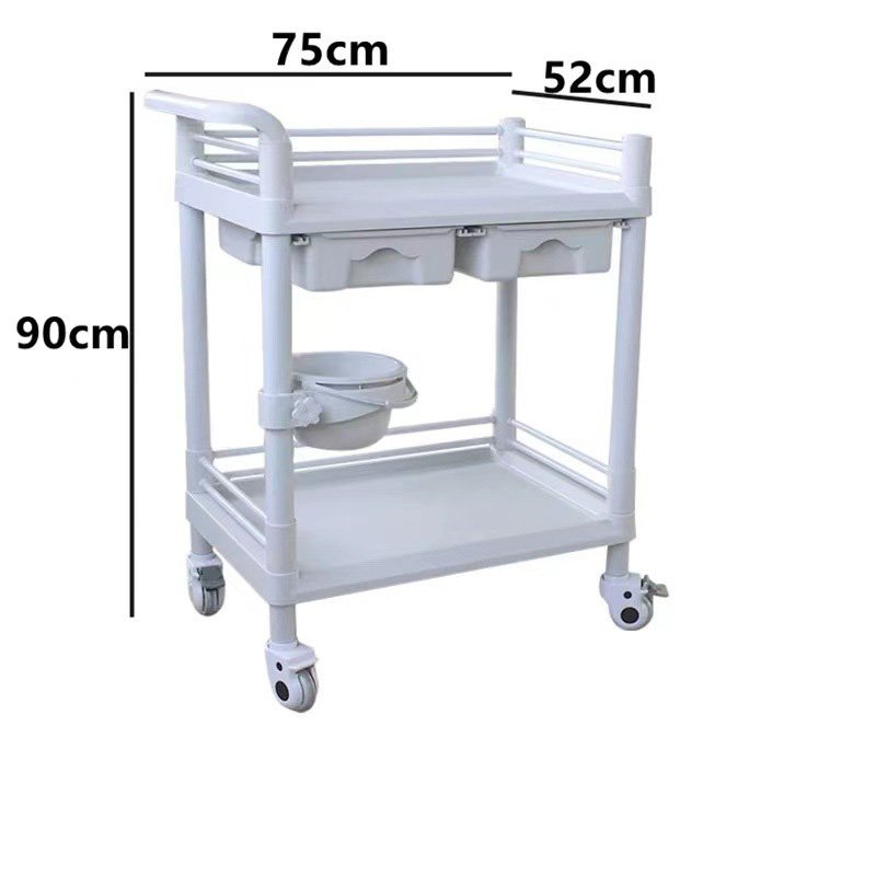 Factory price ABS Plastic Medical with Three layer countertop Trolley carts for Medical Nursing beauty salon furniture
