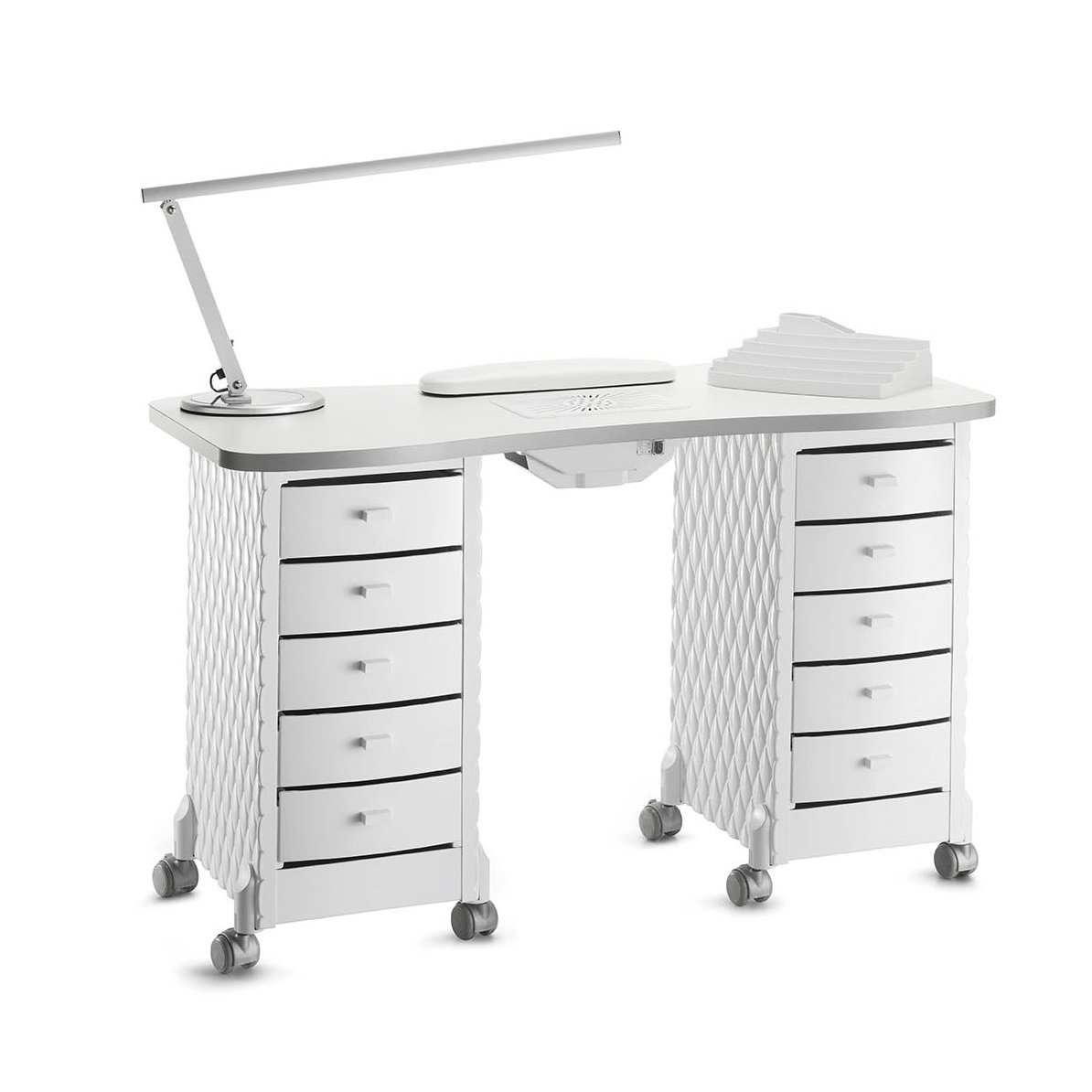 Portable Removable Professional Make-up Trolley Beauty Spa Salon Nail Cleaner Manicure Table With Lamp