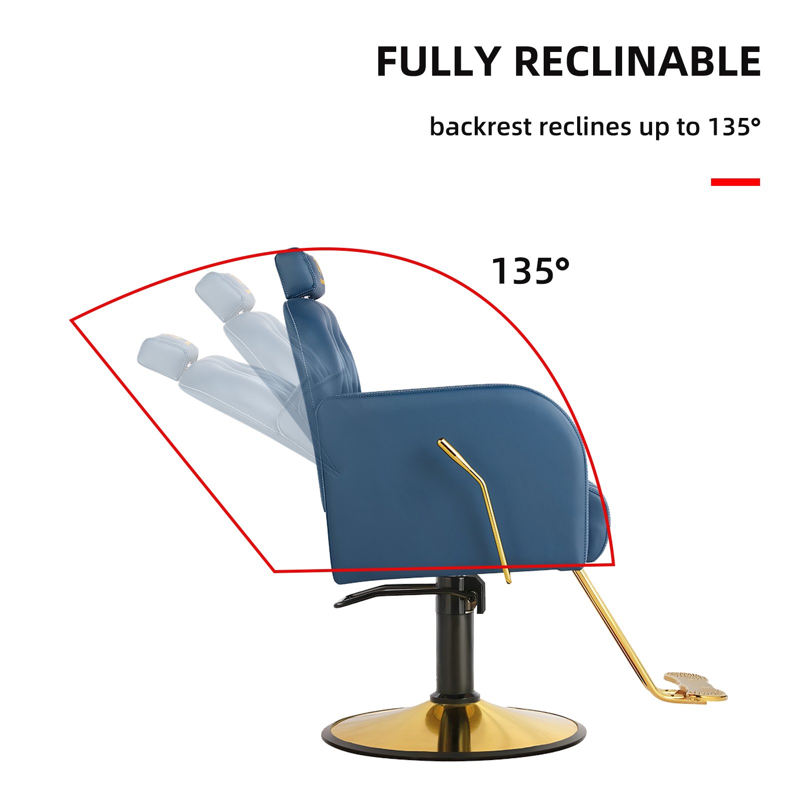 Luxury Adjustable Height Upholstered Designer Styling Salon Chair for Hair Extensions