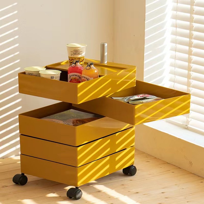 ABS shelf 3 tier 360 degree rotation cart bathroom kitchen rack storage trolley