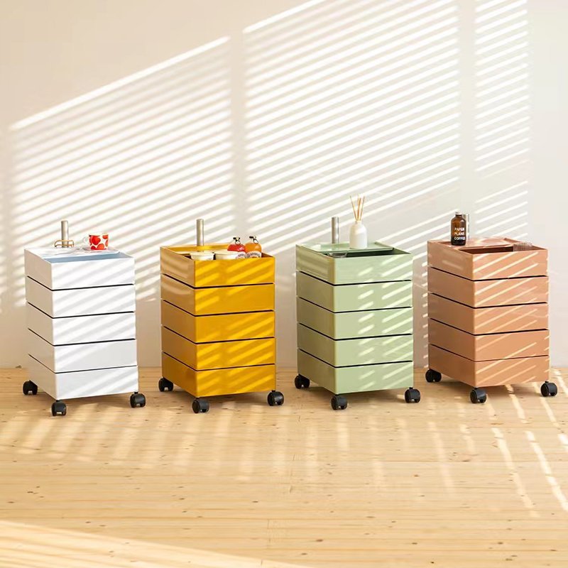 ABS shelf 3 tier 360 degree rotation cart bathroom kitchen rack storage trolley
