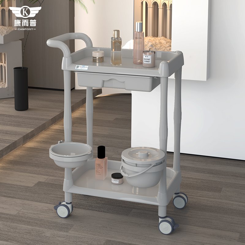 High quality new design beauty salon spa equipment double mute wheel face beauty trolley factory wholesale