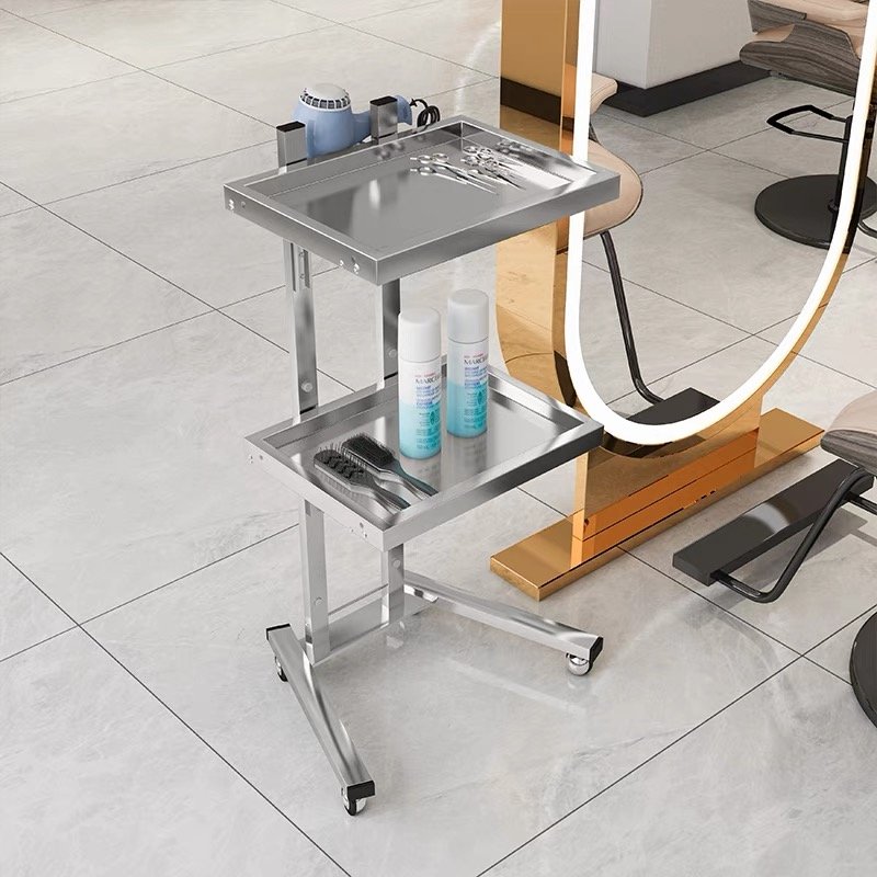 Luxury Barber salon shop Stainless steel hairdressing tool foldable Hair Beauty Salon Trolley
