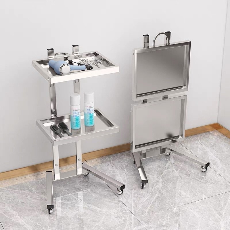 Luxury Barber salon shop Stainless steel hairdressing tool foldable Hair Beauty Salon Trolley
