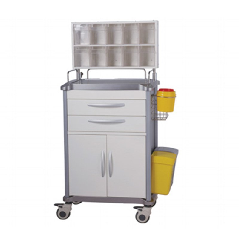 Aluminium 5-Drawer Emergency ABS Trolley Cart with One time use Seal Lock Accept Customization