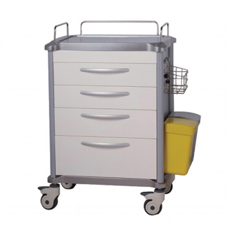 Aluminium 5-Drawer Emergency ABS Trolley Cart with One time use Seal Lock Accept Customization