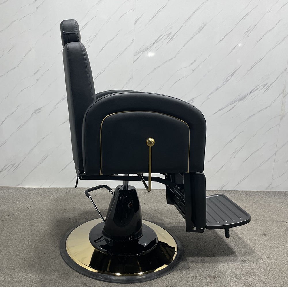 Luxury Barbershop Chair 360 Rotation Adjustable Massage SPA Soft Beauty Hair Salon Furniture Chair With Headrest Pedal