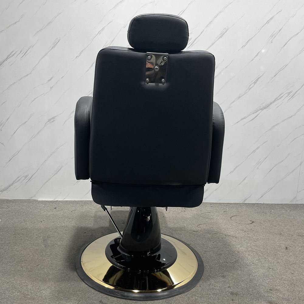 Luxury Barbershop Chair 360 Rotation Adjustable Massage SPA Soft Beauty Hair Salon Furniture Chair With Headrest Pedal