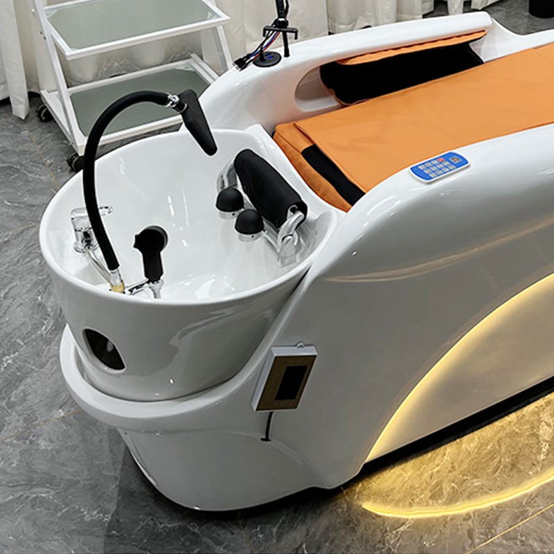 Barber Shop Electric Full Body Massage Lay Down Head Spa Massage Shampoo Bed Hair Salon Washing Chair