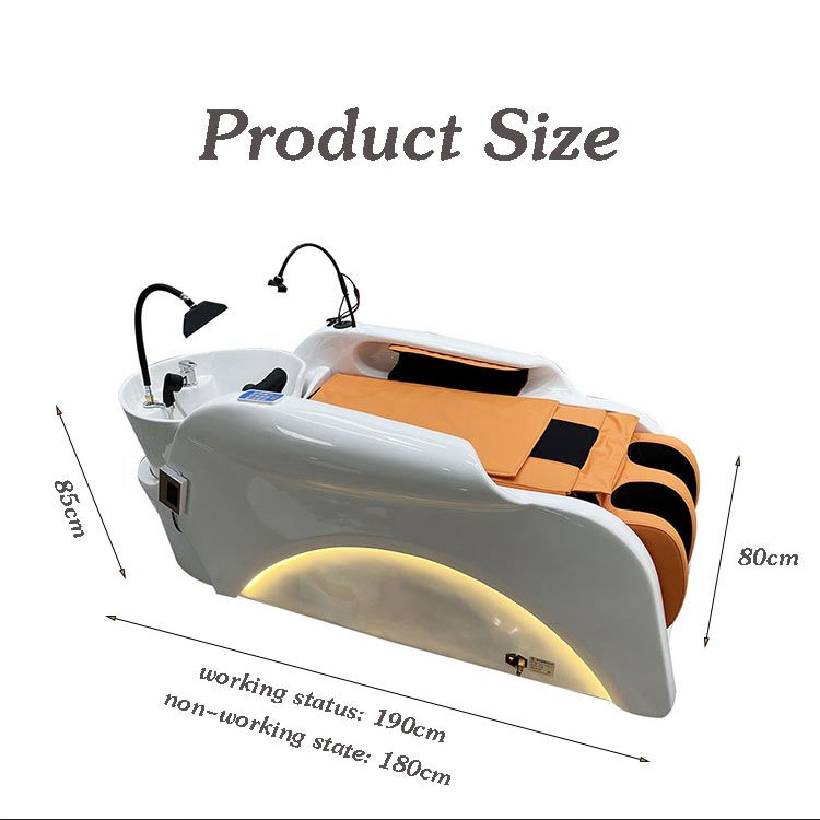 Barber Shop Electric Full Body Massage Lay Down Head Spa Massage Shampoo Bed Hair Salon Washing Chair