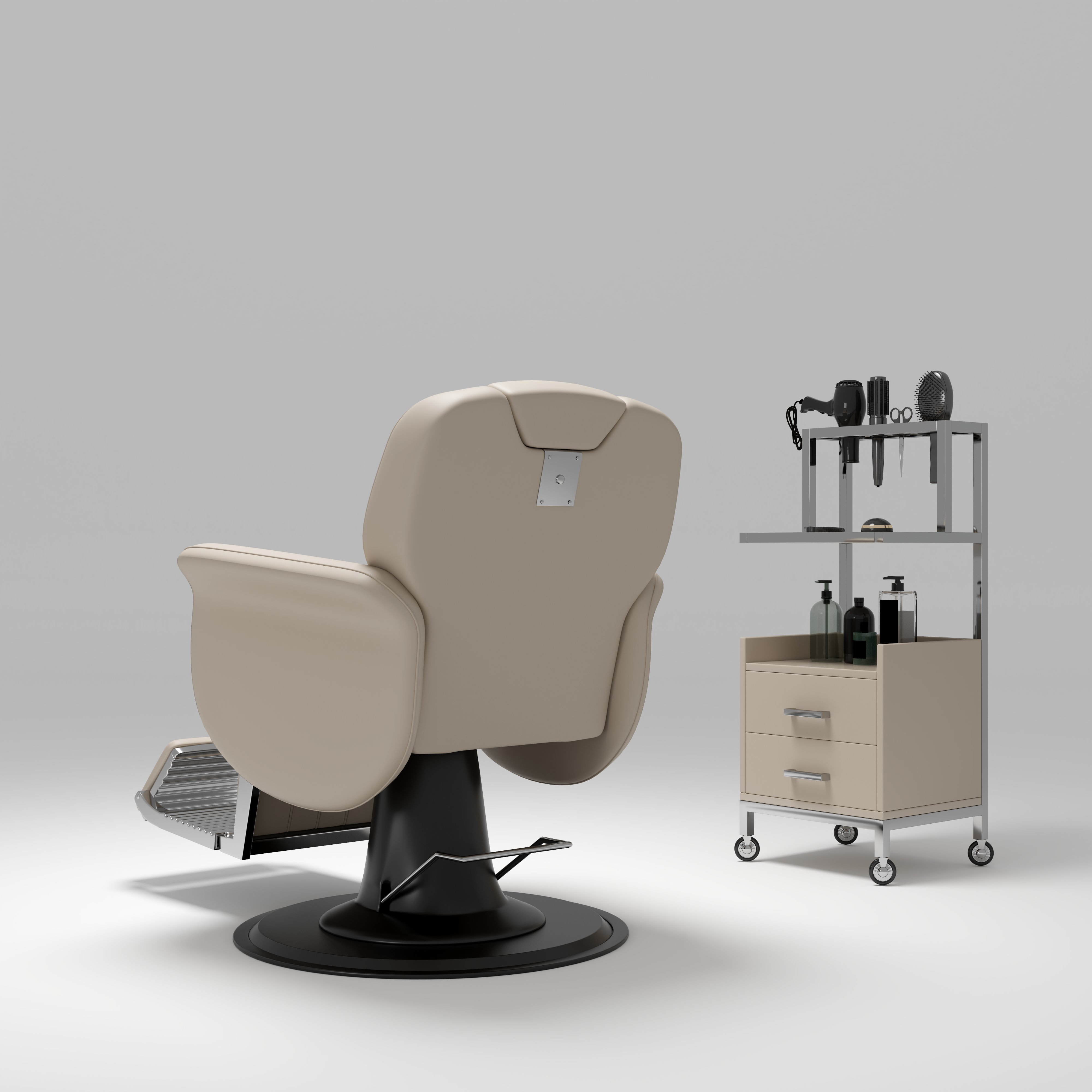 Hot sale extra large pump stainless steel base barber chair with customizable color LOGO for barber shop