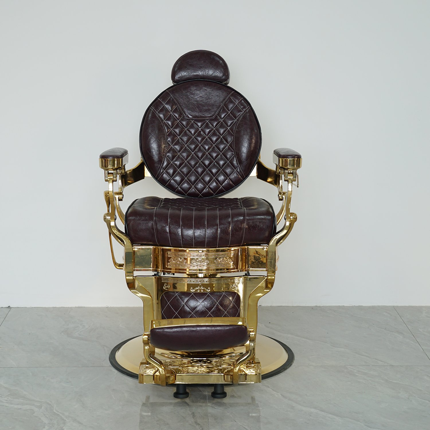 Black gold luxury design retro barber shop hair salon eeclining hair dresser chairs vintage barber chair for men