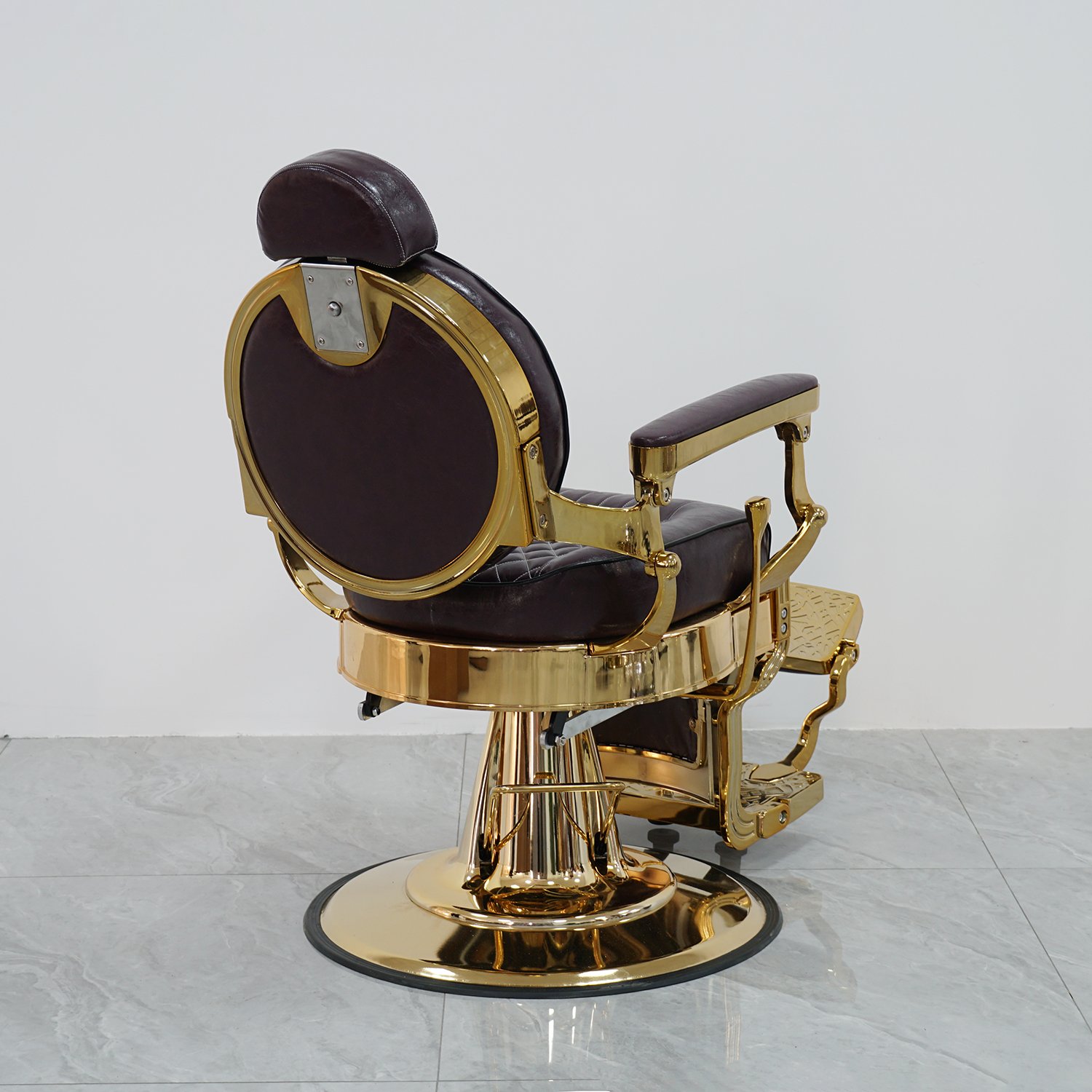 Black gold luxury design retro barber shop hair salon eeclining hair dresser chairs vintage barber chair for men