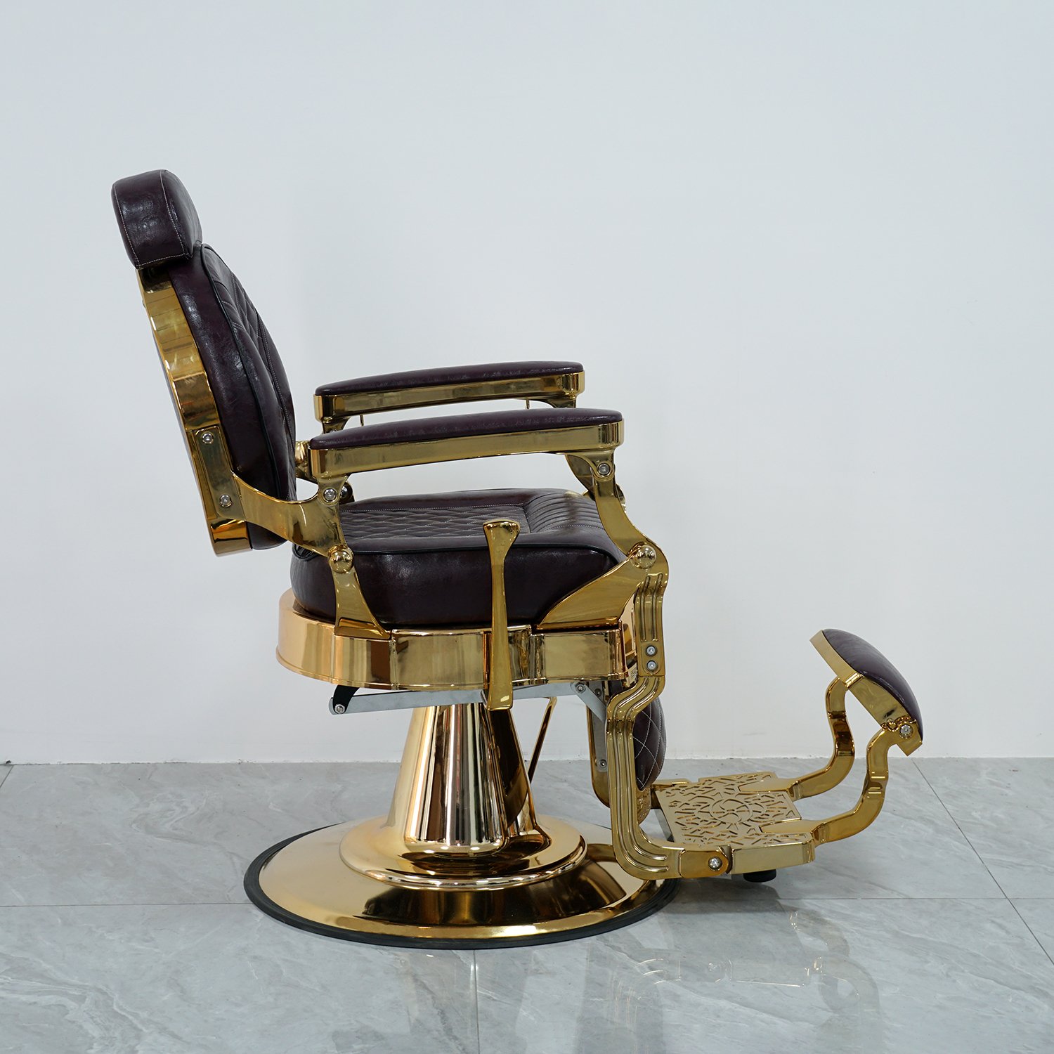 Black gold luxury design retro barber shop hair salon eeclining hair dresser chairs vintage barber chair for men