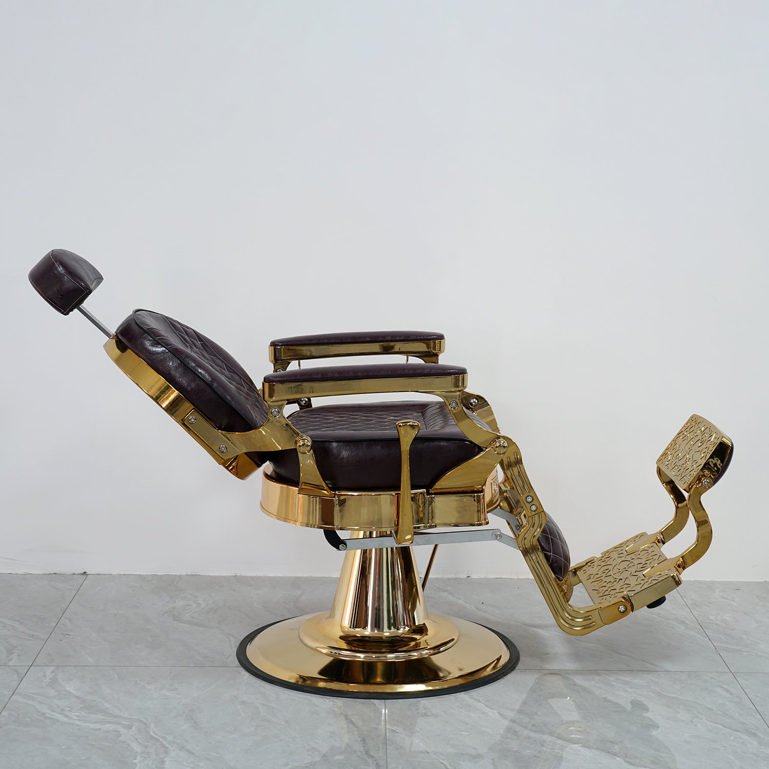 Black gold luxury design retro barber shop hair salon eeclining hair dresser chairs vintage barber chair for men