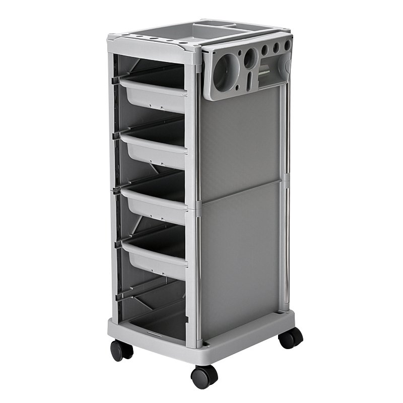 Wholesale ABS Plastic Hair Stylists Professional Grey Trolleys Parlours Multipurpose Salon Trolley For Barber Store