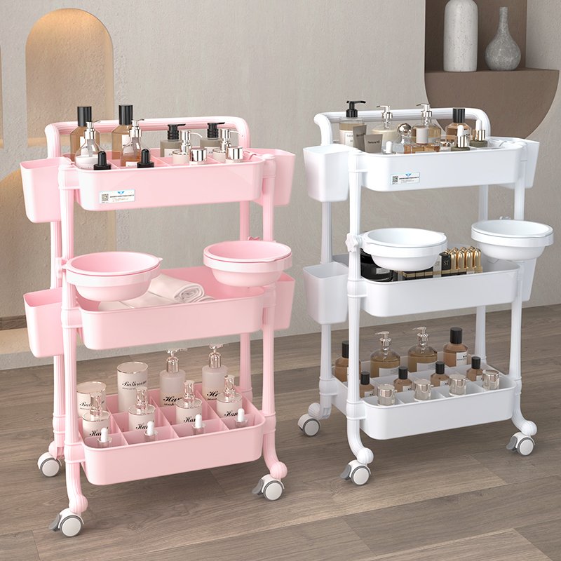 Hot-Sale Korean Style Salon Tools Convenience Beauty Spa Hand Cart Beauty Salon Trolley With Wheel