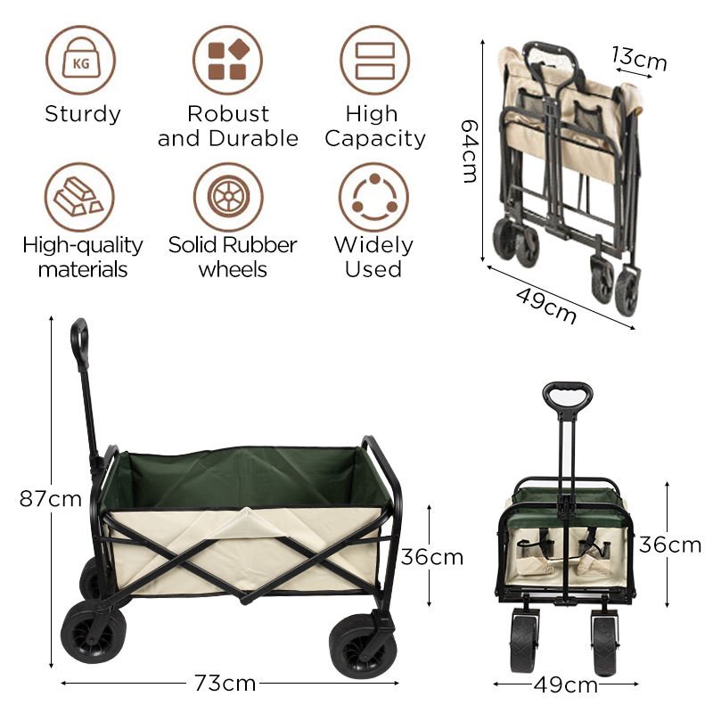 LYC-18 Outdoor Garden Park Picnic Beach Foldable Portable Hand Push Folding Wagon Folding Trolley