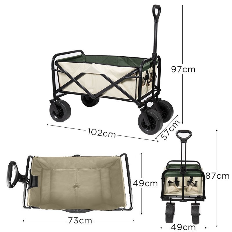 LYC-18 Outdoor Garden Park Picnic Beach Foldable Portable Hand Push Folding Wagon Folding Trolley