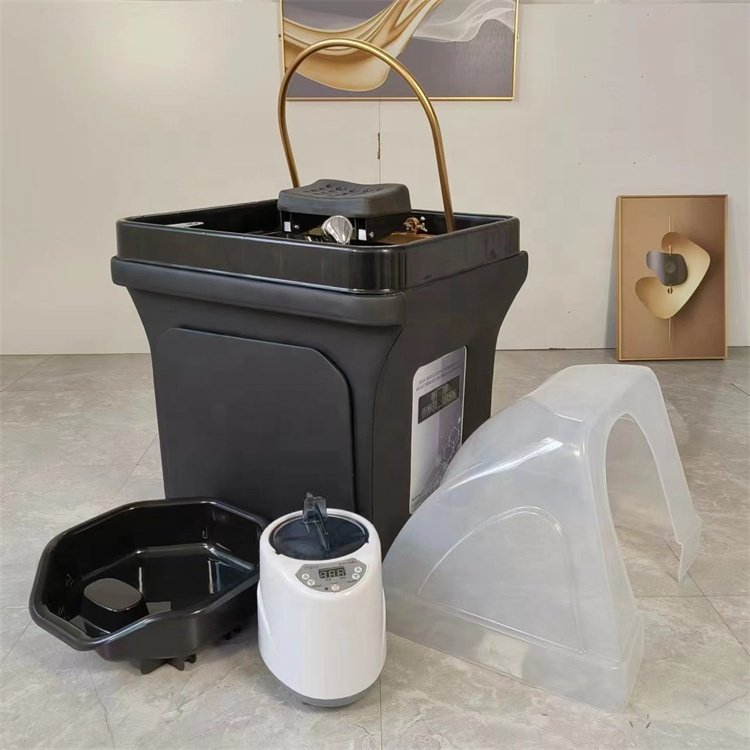 Siman portable shampoo sink with water tank with water circulation and steamer spa head therapy salon hair washing chair