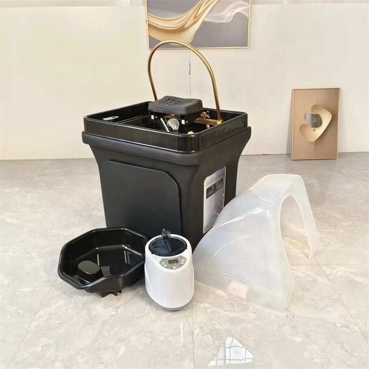 Siman portable shampoo sink with water tank with water circulation and steamer spa head therapy salon hair washing chair