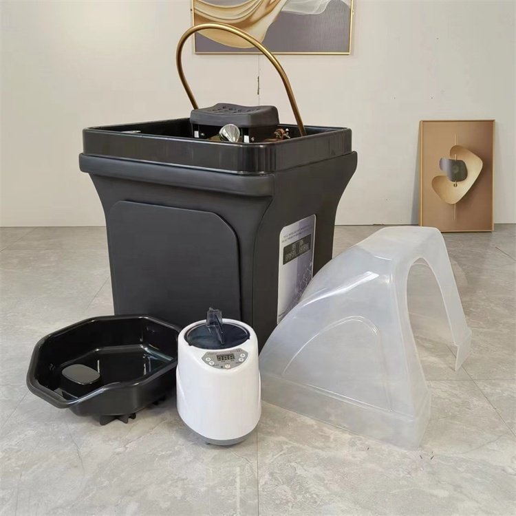 Siman portable shampoo sink with water tank with water circulation and steamer spa head therapy salon hair washing chair