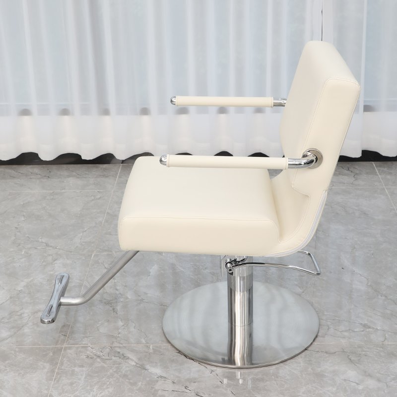 BOJUE Barber Chairs For Sale Beauty Salon Hairdressing Chair Stainless Steel Salon Equipment PU Leather Barbershop Furniture