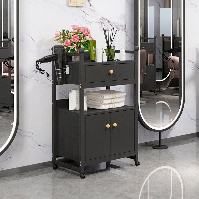 High Quality Mobile Portable Salon Trolley Cart Professional Factory Wholesale Modern Design Metal Barber Shop Hair Station