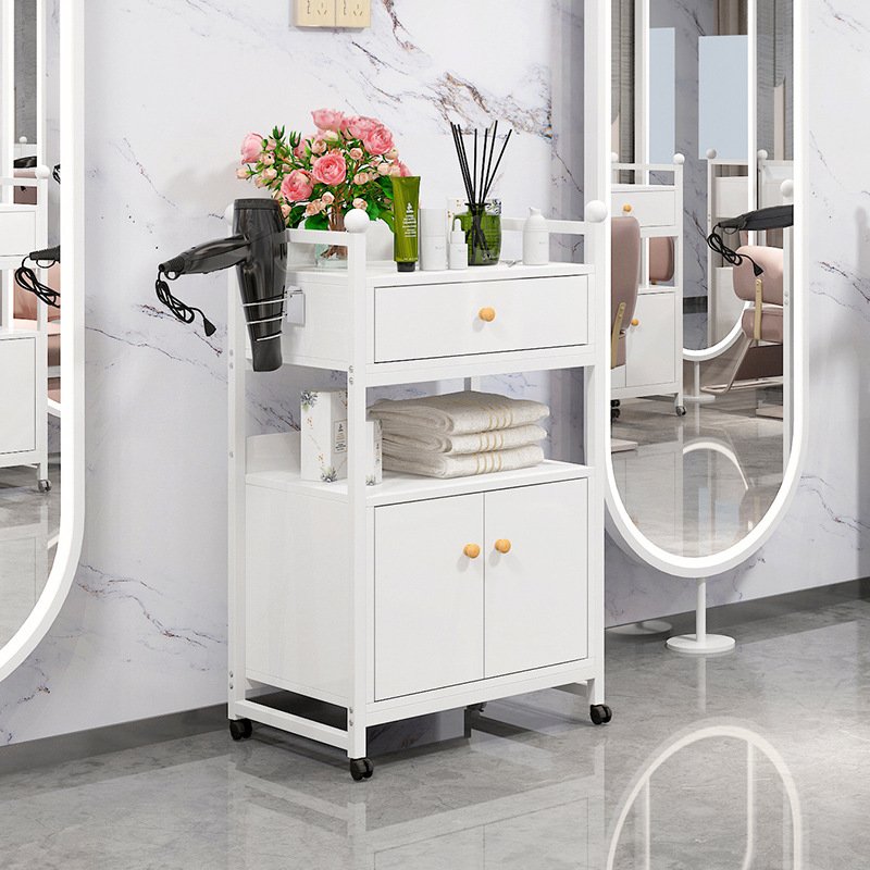 High Quality Mobile Portable Salon Trolley Cart Professional Factory Wholesale Modern Design Metal Barber Shop Hair Station