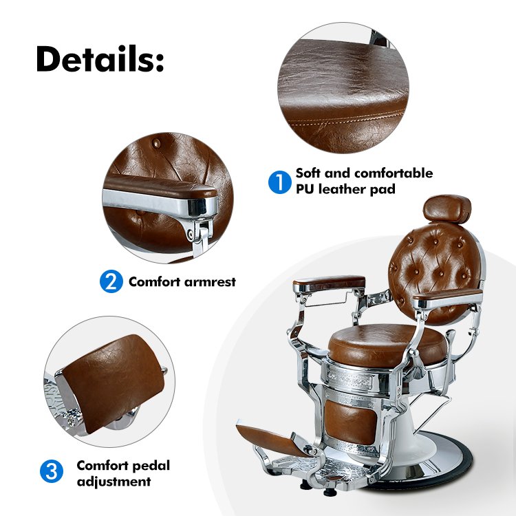 Elegant Durable Classic Barber Chairs wholesale vintage luxury salon equipment men's barber chairs