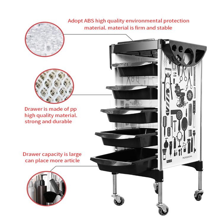 X11-6 Cheaper barber facial beauty cart spa hairdressing salon trolleys