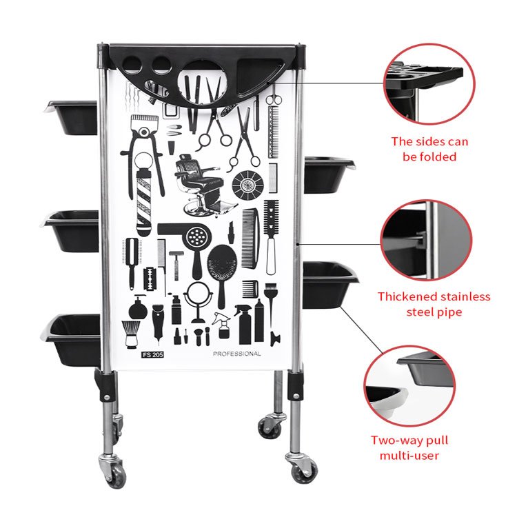 X11-6 Cheaper barber facial beauty cart spa hairdressing salon trolleys