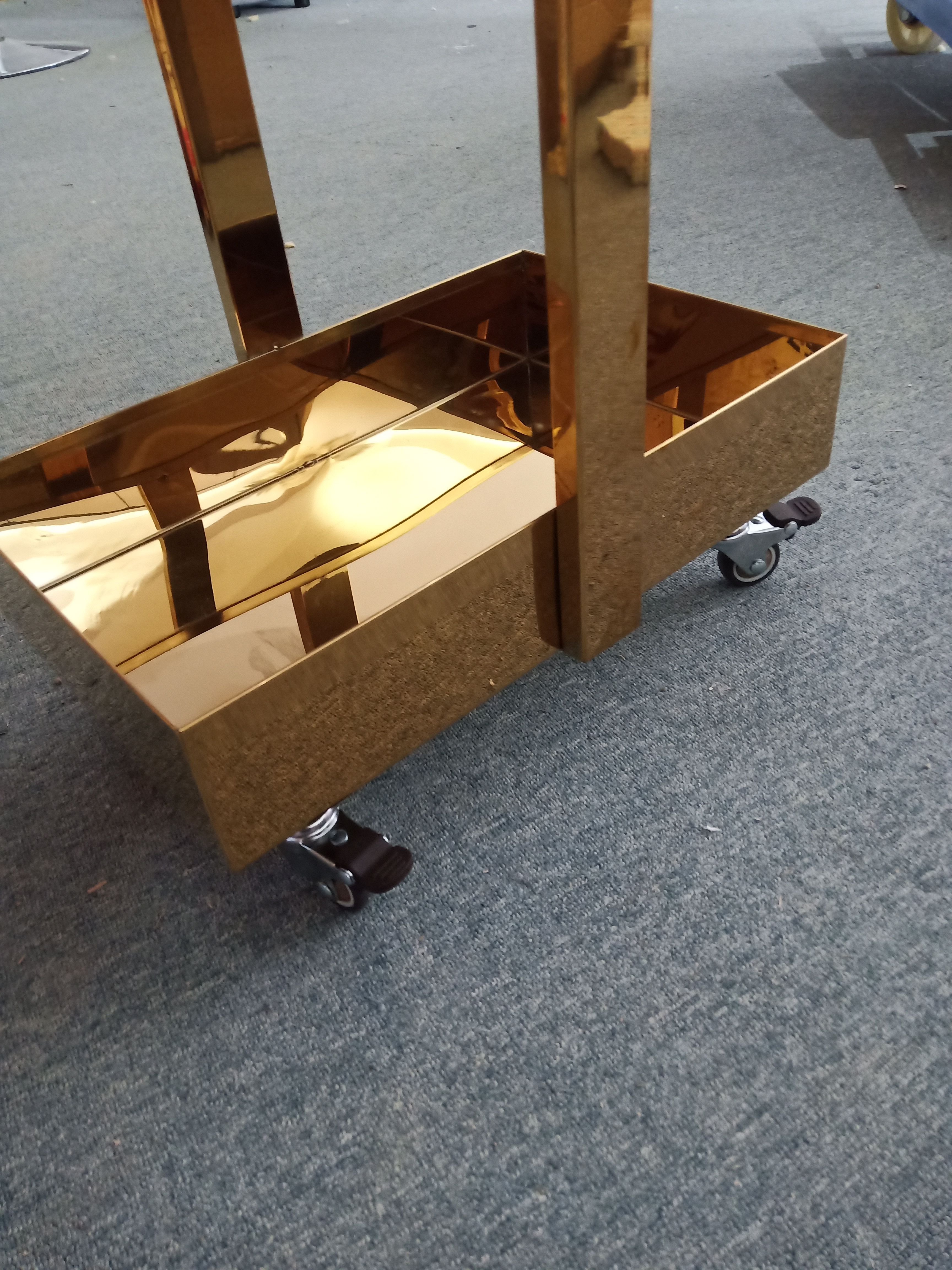 Yoocell luxury salon furniture barber shop gold metal beauty mobile hair salon extension trolley cart spa trolley with wheels