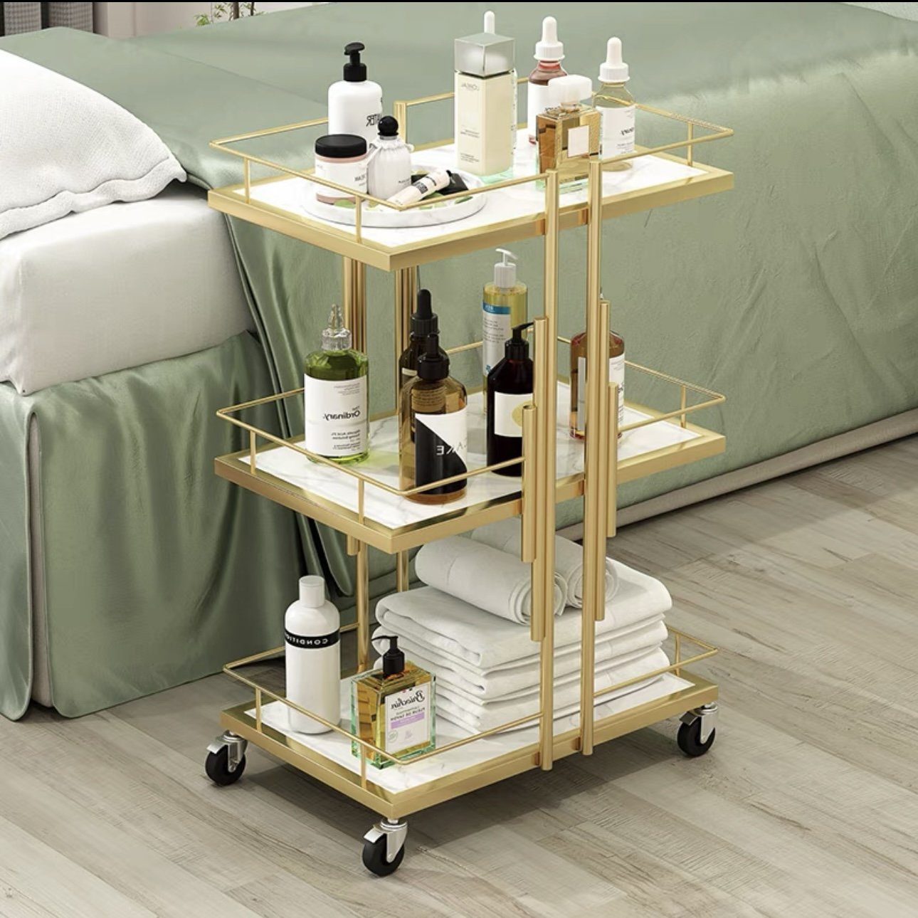 Salon Station Beautician Assistant Trolley Esthetician Cart With Wheels For Hairdressing Barbershop