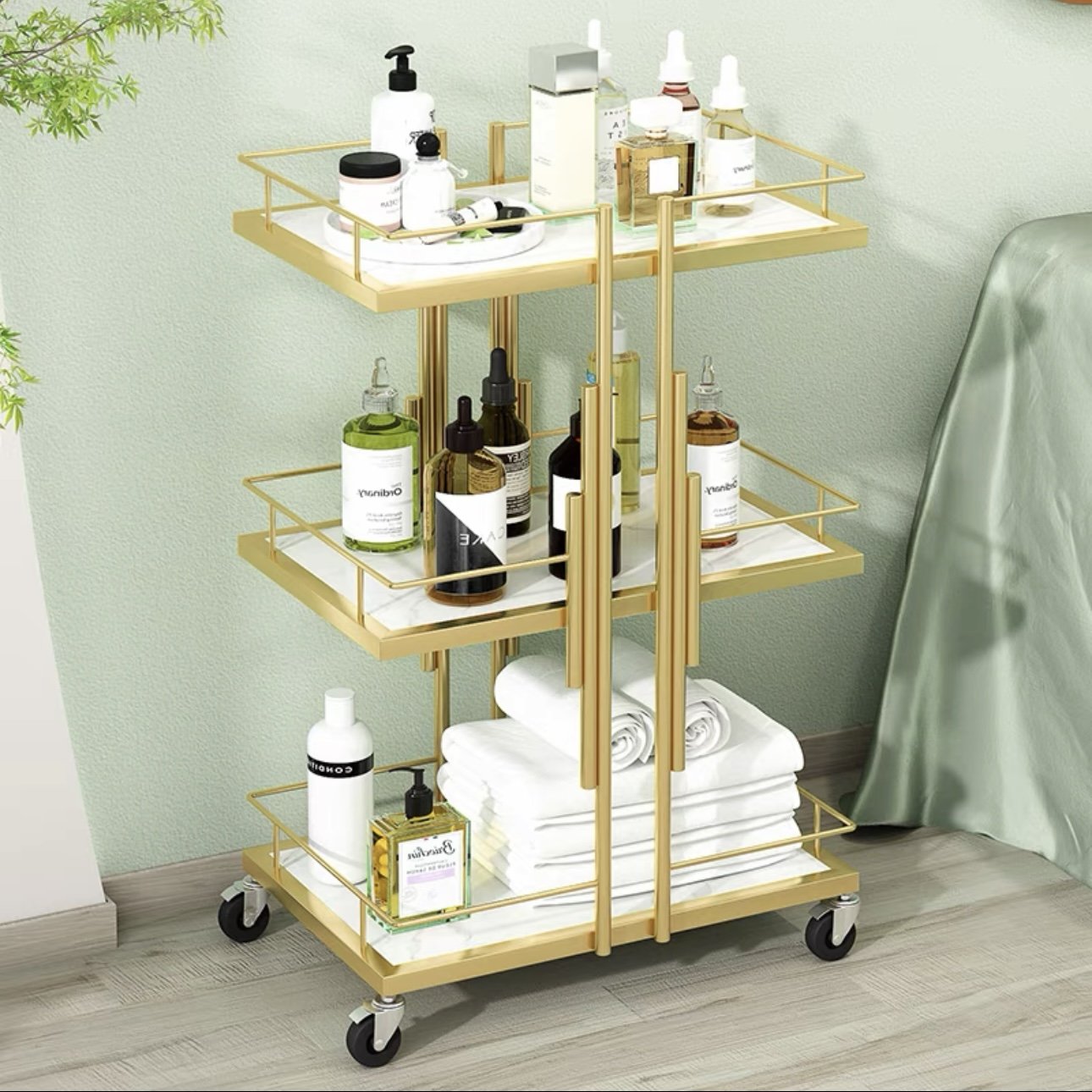 Salon Station Beautician Assistant Trolley Esthetician Cart With Wheels For Hairdressing Barbershop