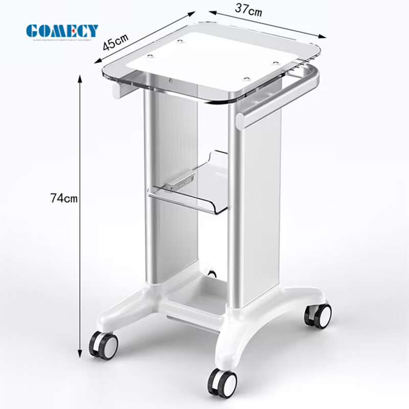2024 High Quality Customization Assembled Rolling Trolley Stand Mobile Holder Tray for RF Cavitation IPL Laser Spa Treatments