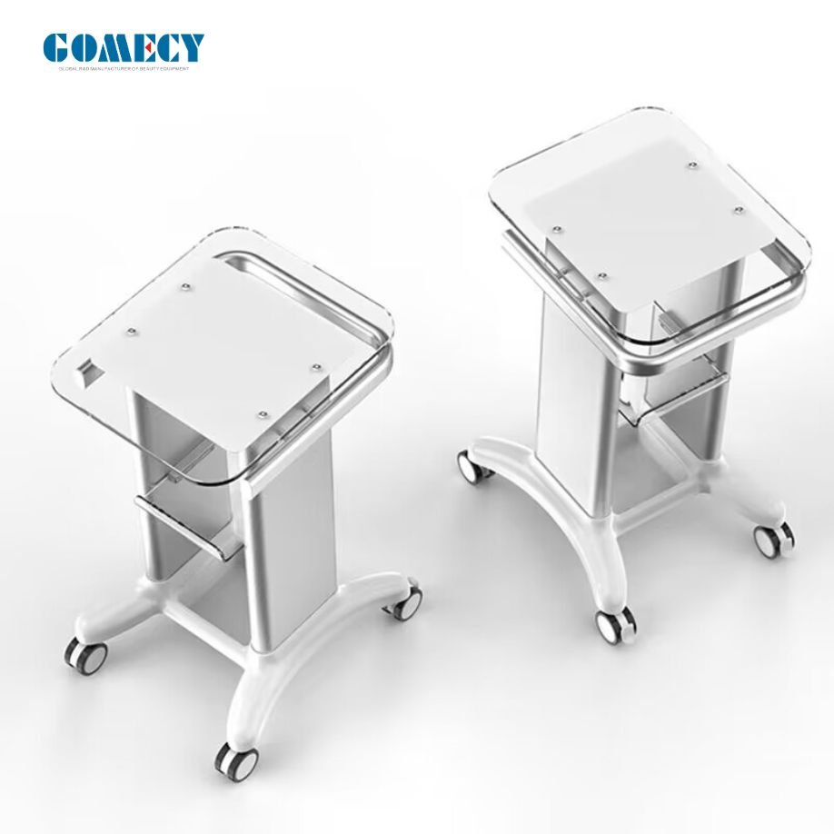 2024 High Quality Customization Assembled Rolling Trolley Stand Mobile Holder Tray for RF Cavitation IPL Laser Spa Treatments