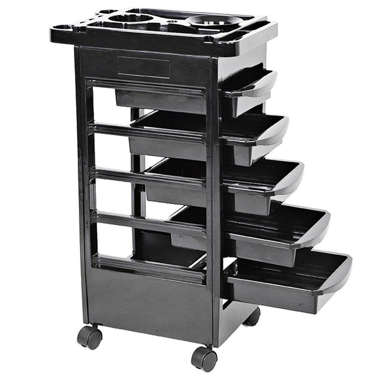 Wholesale High Quality Hair Salon Trolley With Five Drawer Rotary Storage Salon Trolley Hairdressing Facial Beauty Trolley