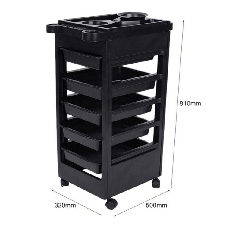 Wholesale High Quality Hair Salon Trolley With Five Drawer Rotary Storage Salon Trolley Hairdressing Facial Beauty Trolley