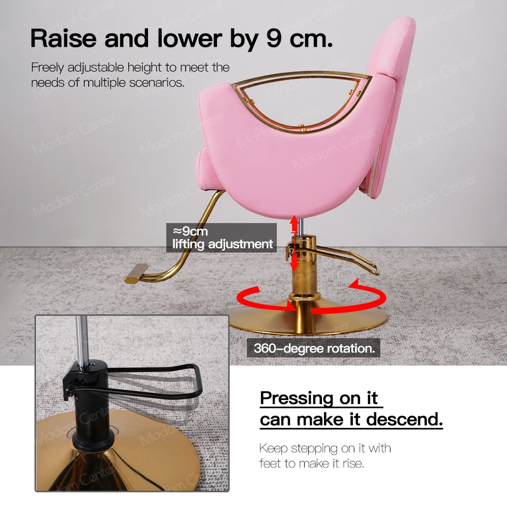 Madamcenter Unique BarberChair Hairdressing Hydraulic Recliner Chair Vintage Hair Salon Barber Hairdressing Hair Shaving Chair