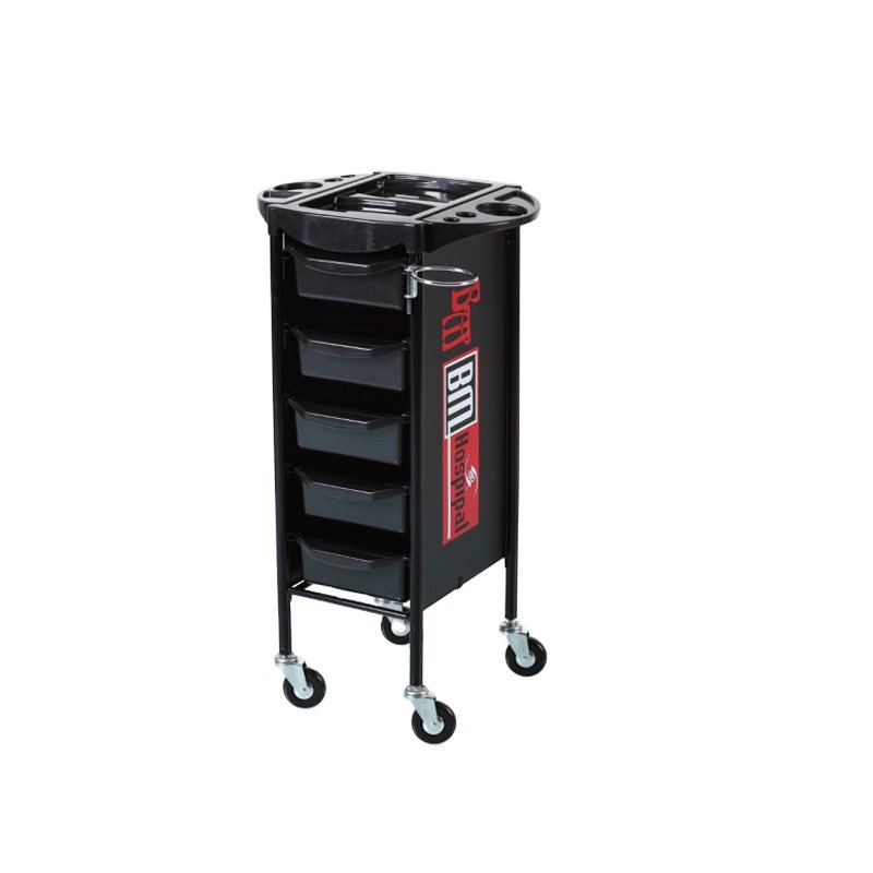 BEIMENG Wholesale hair Salon Furniture Lockable black Barber Trolley With Wheels salon trolley beauty salon car