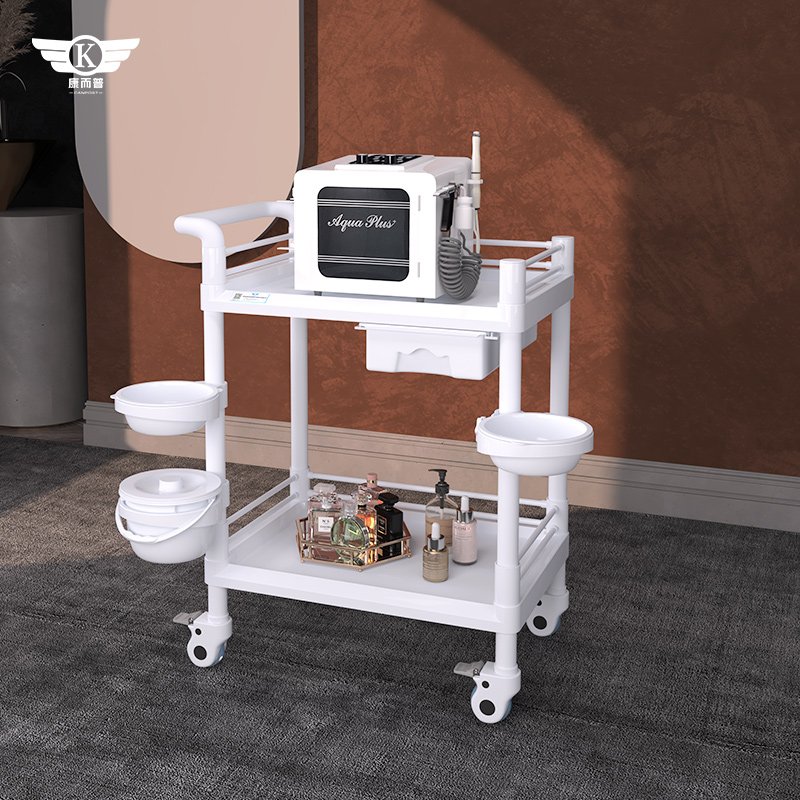High quality ABS3 level beauty salon Spa beauty trolley professional with universal wheel spa bowl trolley factory wholesale