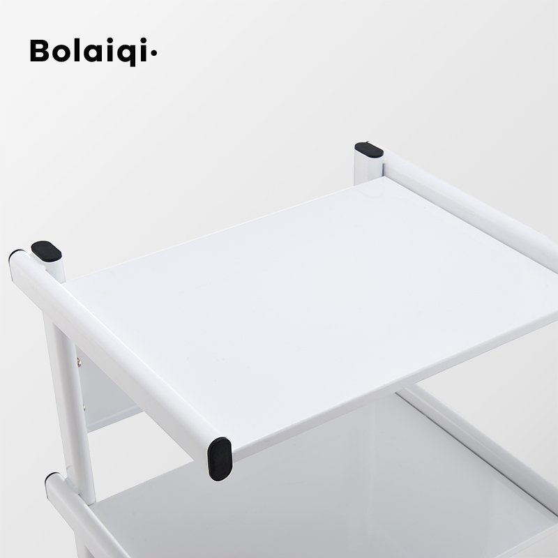 BOLAIQI Mobile White Metal Pedicure SPA Beauty Machine Working Cart Beauty Salon Trolley